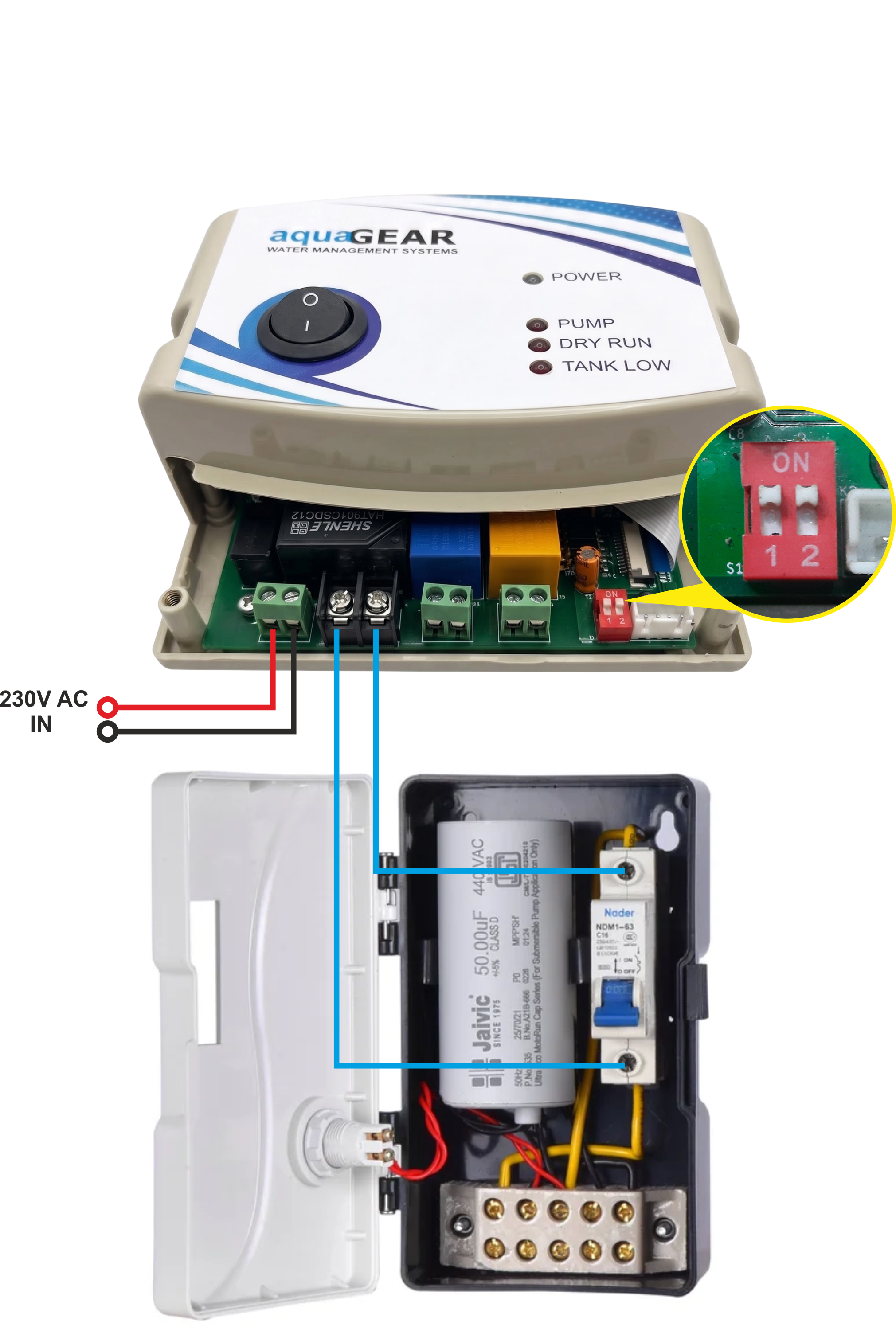 WPC Connection Type 4 Single Capacitor MCB Type Submersible Panel Wiring Diagram
