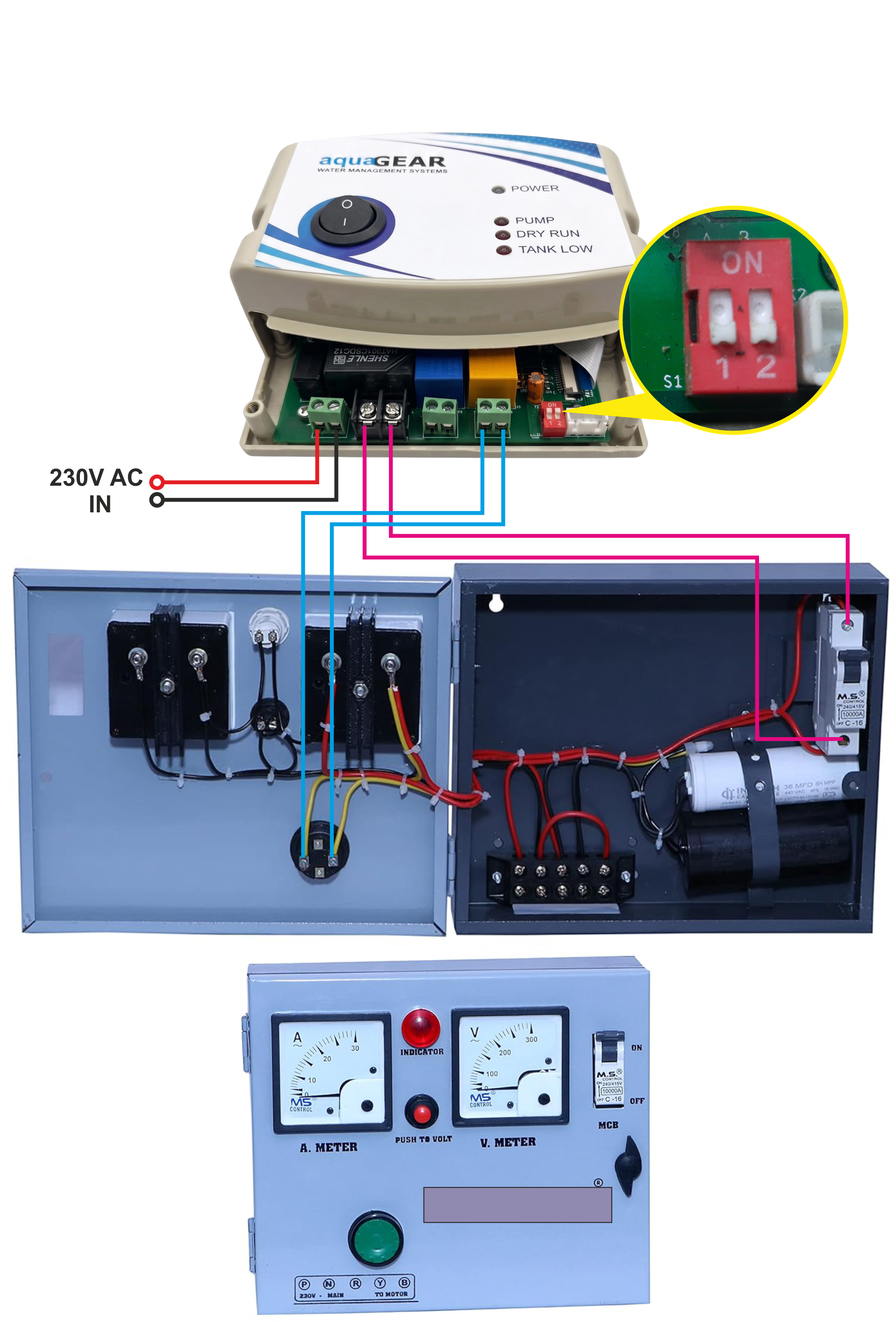 WPC Connection Type 5 Multi Capacitor MCB Type Submersible Panel Wiring Diagram